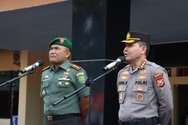 Sinergi di HUT Bhayangkara-77, Dandim 0407/KB dan Kapolresta Bengkulu Pimpin Apel Bersama