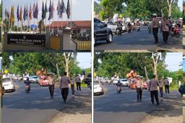 Polsek Muara Bangkahulu Gelar Pengamanan Pawai Kirab Pemilu 2024