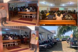 Berikan Rasa Aman Saat Ibadah, Polsek Muara Bangkahulu Pengamanan Ibadah di Gereja Pante Kosta 