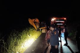 Quick Respon, Polsek Giri Mulya Amankan TKP Alat Berat Melintang di Bukit Resam Desa Rena Jaya