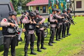 Batalyon A Pelopor Brimob Polda Bengkulu Laksanakan Latihan Detasemen 45 Anti Anarkis