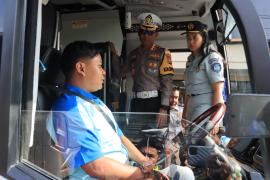 Pastikan Keselamatan Penumpang, Ditlantas Polda Bengkulu Cek Bus PO SAN