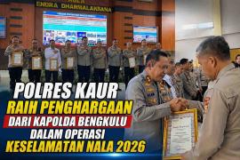 Polres Kaur Raih Penghargaan dari Kapolda Bengkulu dalam Operasi Keselamatan Nala 2026