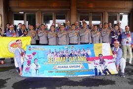 As SDM Kapolri Sambut Kontingen Taekwondo Polri Juara Umum WATA Championship di Soetta