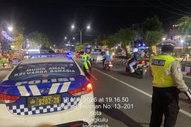 Satlantas Polresta Bengkulu Gelar Patroli Blue Light di Kawasan Blungguk Point