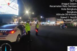 Satlantas Polresta Bengkulu Gelar Patroli Blue Light, Jaga Kelancaran Arus Lalu Lintas dan Antisipasi Gangguan Kamtibmas