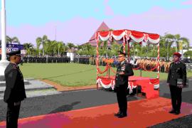 Polres Kaur menggelar Upacara dan Syukuran yang berlangsung khidmat di Lapangan Kantor Bupati Kabupaten Kaur