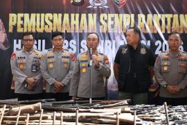 Polda Sumsel Musnahkan Ratusan Senjata Api Hasil Ops Senpi Musi 2026