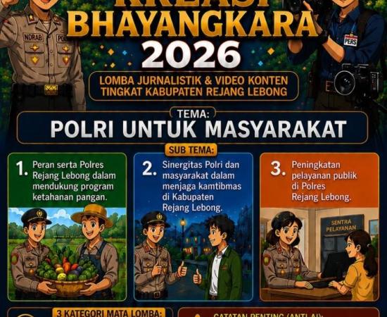 Sambut HUT Bhayangkara ke-80, Polres Rejang Lebong dan PWI Gelar Lomba Kreasi Bhayangkara 2026